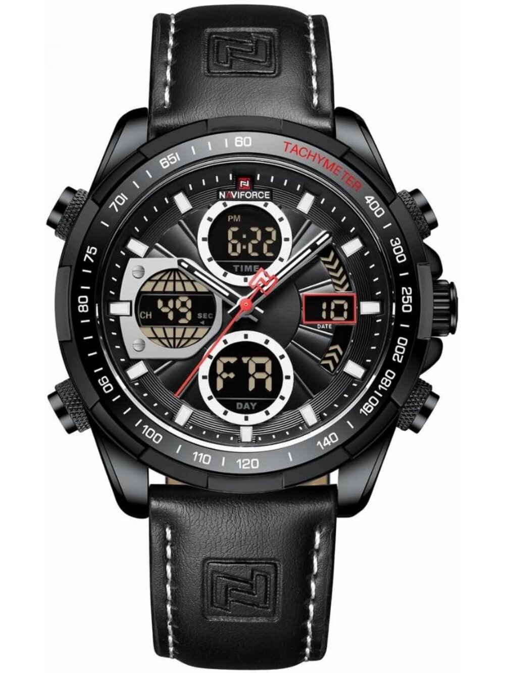 Men All Black Analog Quartz Waterproof Chronograph Classic Stylish Casual Watch